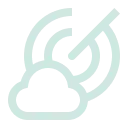 Cloud with a crossed-out radar signal symbolizing no radar weather coverage or offline radar.