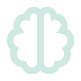 Simplified icon of a brain viewed from above, showing two hemispheres separated by a central fold, in light blue color.